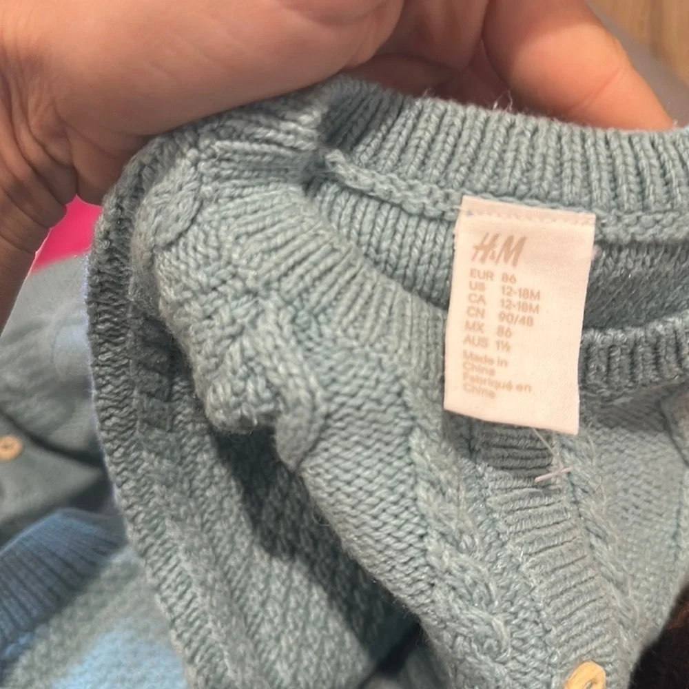 H&M Knit Sweater One Piece button down 12/18m
